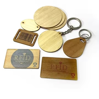 Wasserdichtes Holz-NFC-RFID-Tag Ntag 213 215 RFID-Holz-Gepäcktag
