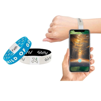Gewebe Stretch täglich Bibelvers Armbänder mit NFC RFID Gewebe elastische Armbänder