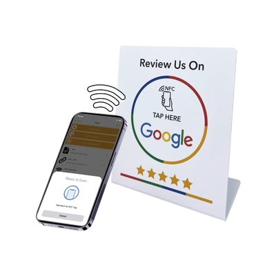 Benutzerdefinierte NFC-Stand Social Media Review NFC PVC Google Review Karte Menü Anzeigestand